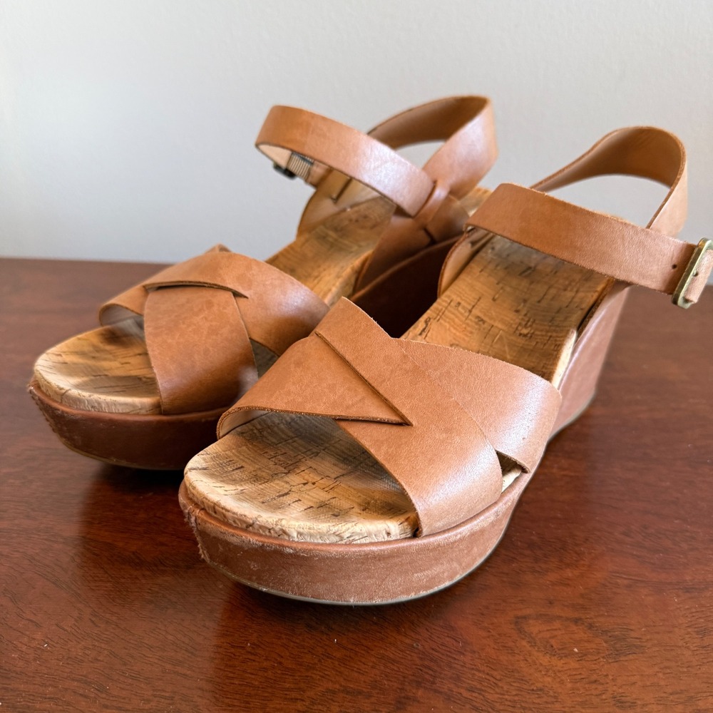 Kork-Ease Ava Wedge Sandals Women's Size 10 Tan